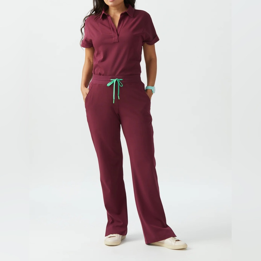 Women's Burgundy Scrub Set